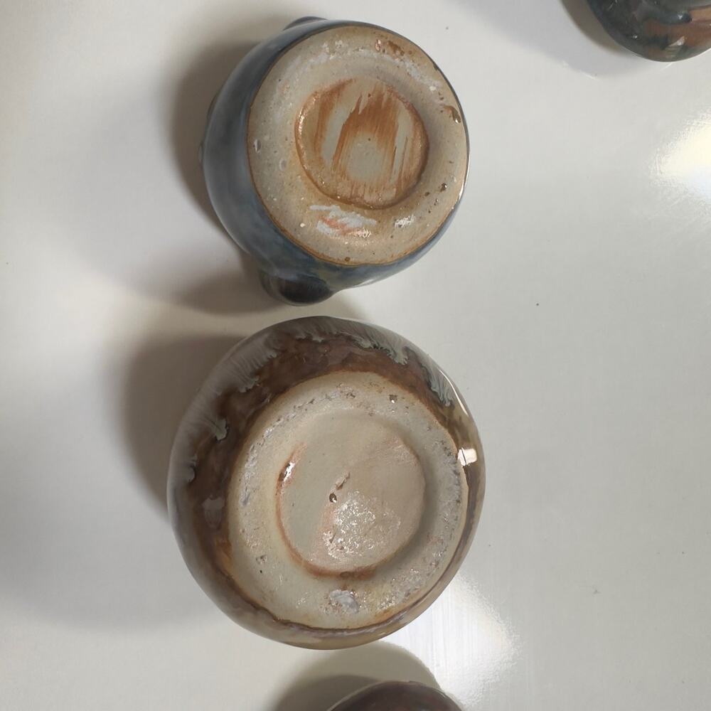 Set of 2 Christmas Snowman Santa Folk Art Stoneware Pottery Jar or Trinket Box - Picture 15 of 15